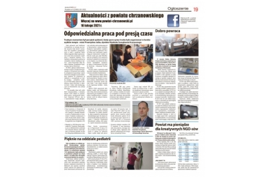 zdjecie strony gazety przełom z materiałem powiatu chrzanowskiego odpowiedzialna praca pod presą czasu 