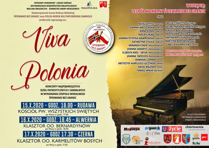 VIVA POLONIA 2020 – najpiękniejsze dzieła patriotyczne i sakralne w Rudawie, Alwerni i Czernej 
