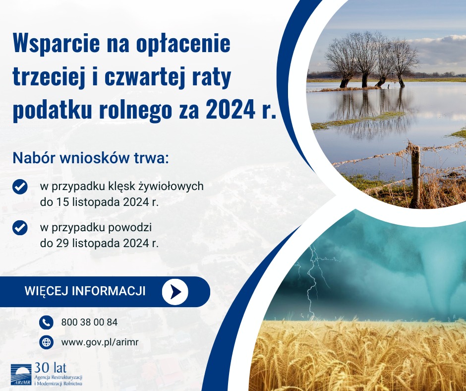 Plakat ARiMR o naborze wniosków dla rolników