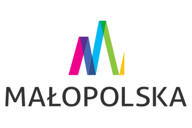 Logo Województwa Małopolskiego. Na górze znak graficzny, poniżej słowo MAŁPOLSKA.